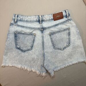 Zara Light Blue Denim Women Shorts
